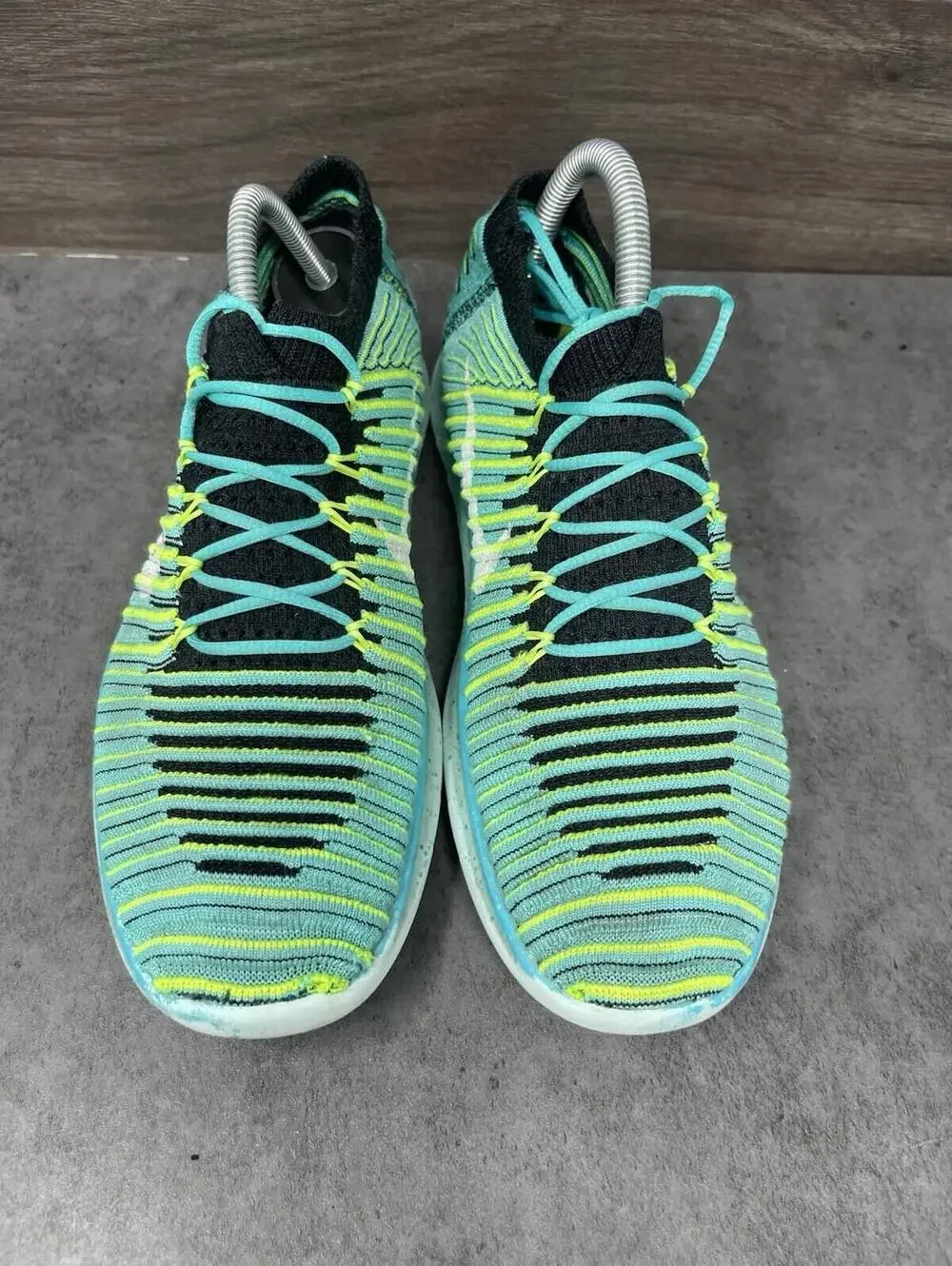 Nike Free RN Motion Flyknit Sneakers Womens Size 8 Green Blue Running 834585-300 - Picture 3 of 10